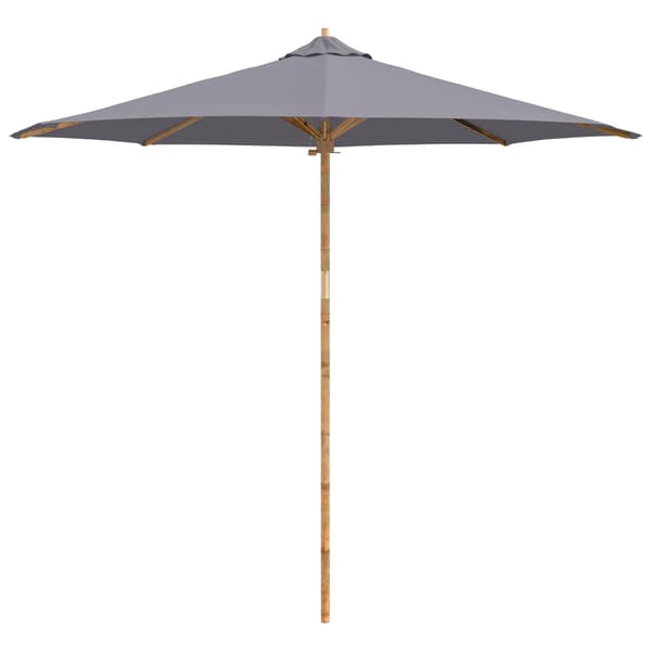 Trädgårdsparasol Mörkgrå Ø 270 x 260 cm Bambu