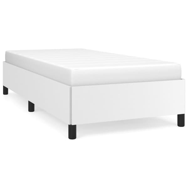 Sängram utan madrass vit 90x200 cm konstläder