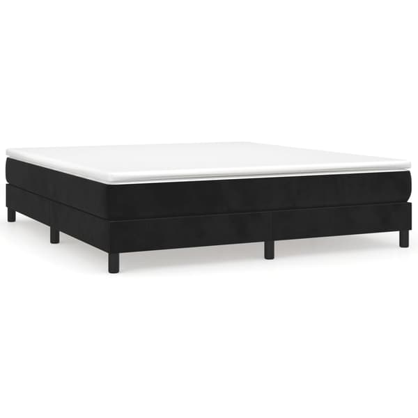 Boxspring-sängram svart 160x200 cm sammet