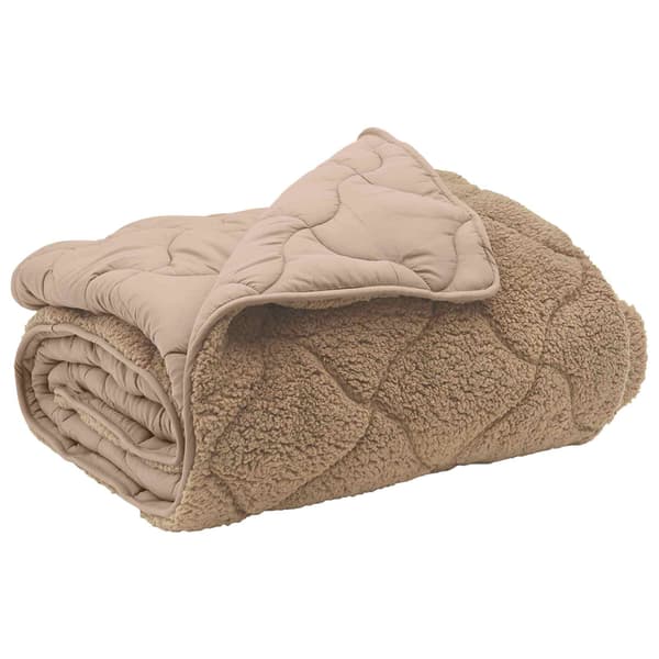Vinter Täcke Taupe 140 x 220 cm Mikrofiber och Teddyfleece