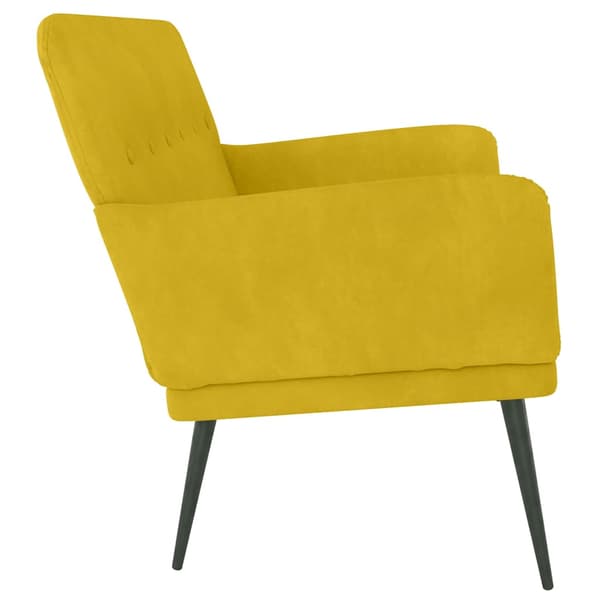 Bänk gul 108x79x79 cm sammet