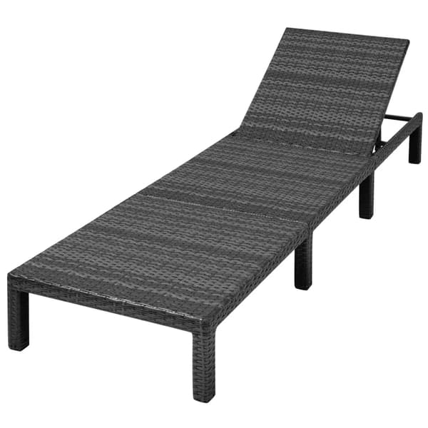 Solsäng med dyna konstrotting svart