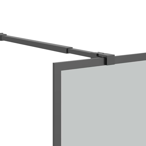 Duschvägg 100x195cm mörkt härdat glas