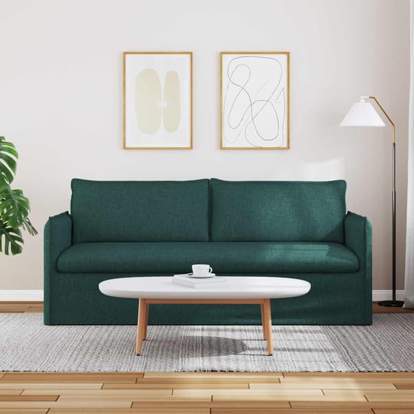 Soffa Mörkgrön 196 x 82 x 85 cm tyg