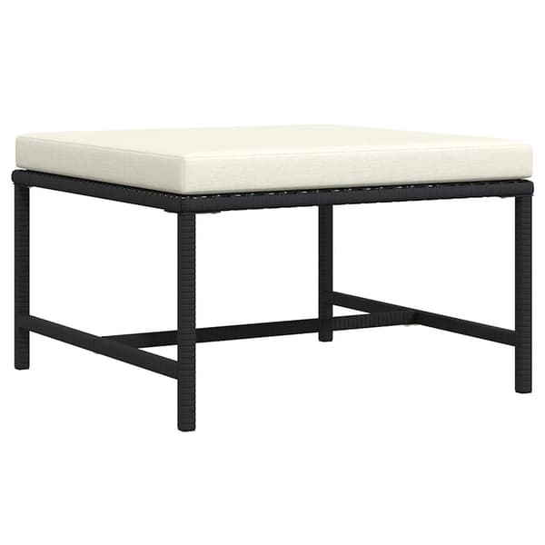 Fotpall till modulsoffa med dyna svart konstrotting