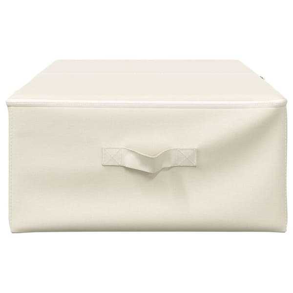 Förvaringslåda 2 st tyg 70x40x18 cm gräddvit