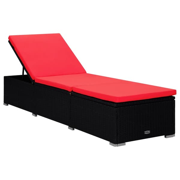 Solsäng med dyna & sidobord konstrotting röd