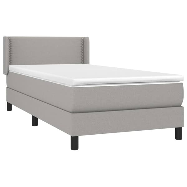 Ramsäng med madrass ljusgrå 100x200 cm tyg