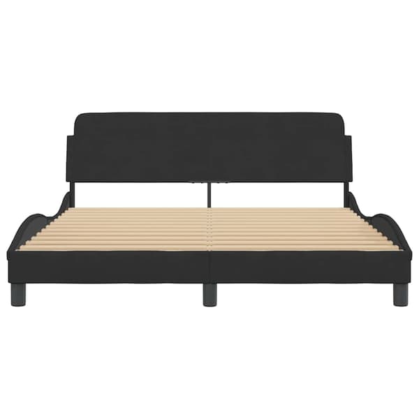 Bed Frame "Dover" Black 160x200 cm Velvet