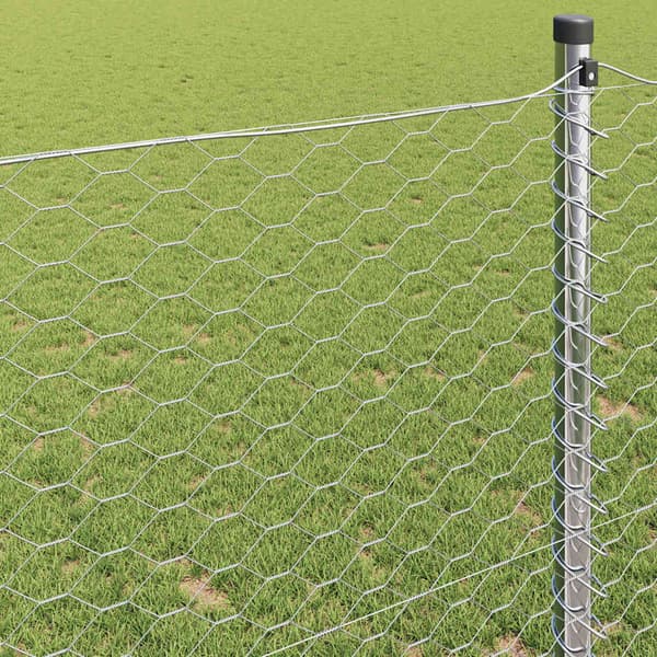 Hexagonstängsel Silver 1 x 50 m Galvaniserat stål