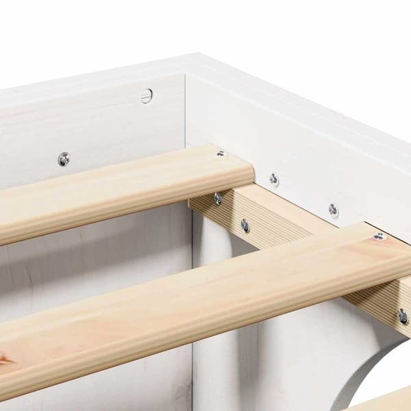 Sängram Vit 90 x 190 cm Massiv furu