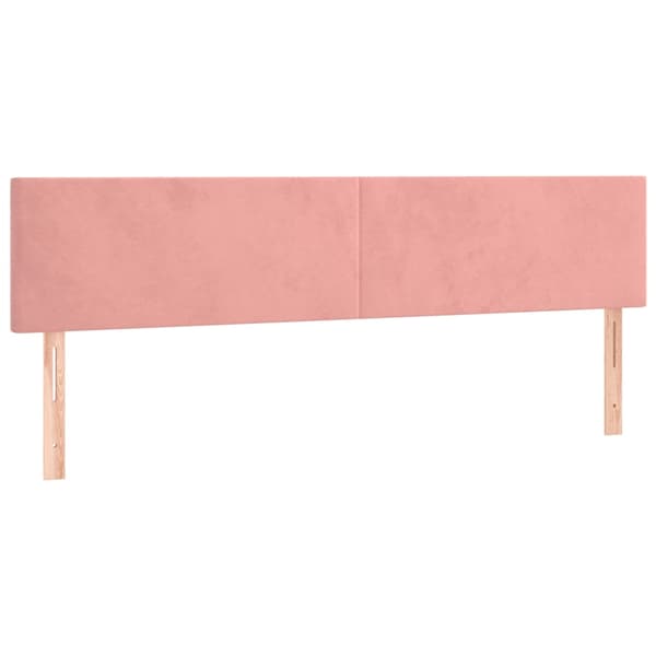 Ramsäng med madrass & LED rosa 120x190 cm sammet