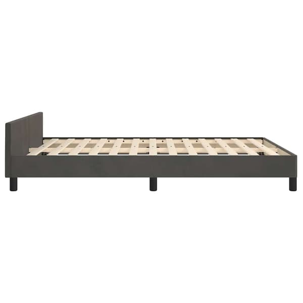 Sängram utan madrass mörkgrå 140x200 cm sammet