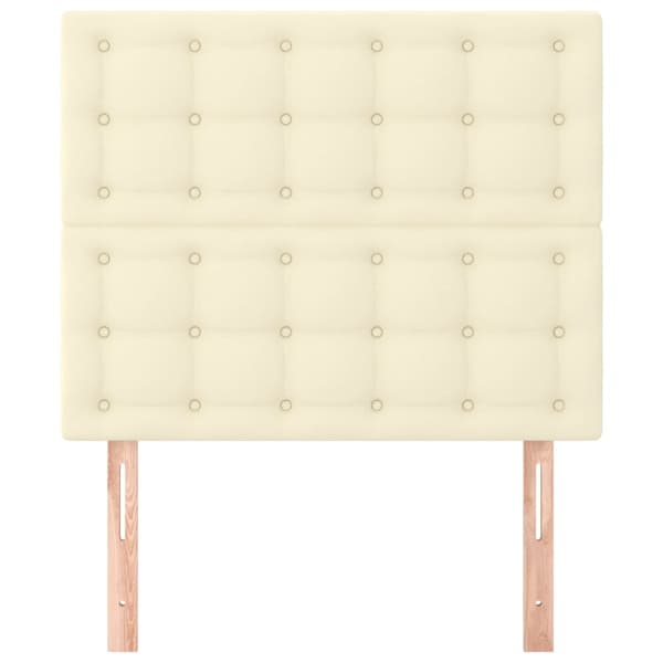 Sänggavel krämfärgad 100x5x118/128 cm konstläder