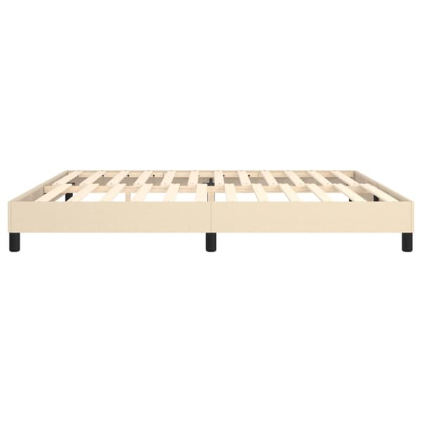 Boxspring-sängram gräddvit 200x200 cm tyg