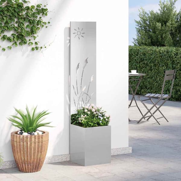 Trädgårds integritetsskärm Silver 32 x 150 cm Rostfritt stål