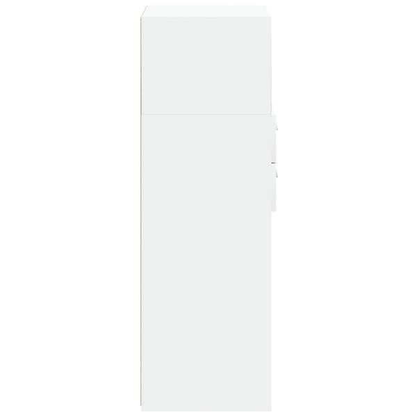 Högskåp vit 45x42,5x124 cm konstruerat trä