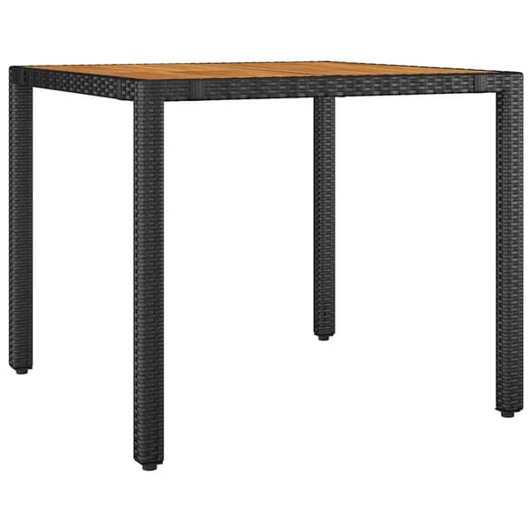 Trädgårdsmöbelset 5 pcs Svart konstrotting