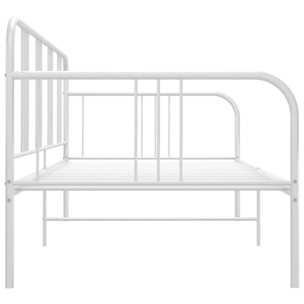 Sängram bäddsoffa vit metall 90x200 cm