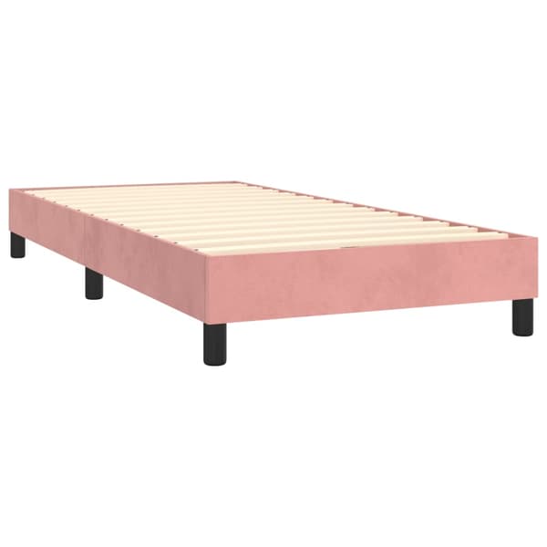 Ramsäng med madrass rosa 90x200 cm sammet