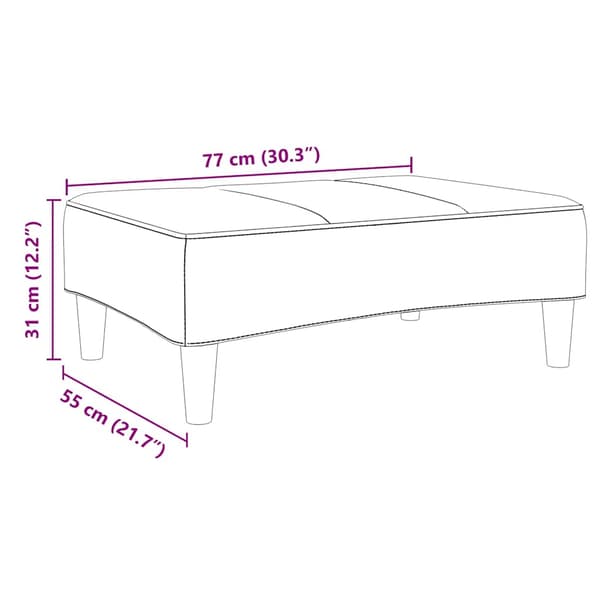 Fotpall Gul 77x55x31 cm sammet