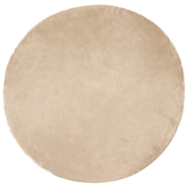 Fuskfäll matta TAFALLA Beige Ø 160 cm Polyester
