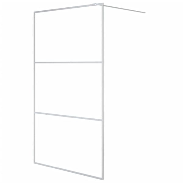 Duschvägg silver 115x195 cm halvfrostat ESG-glas