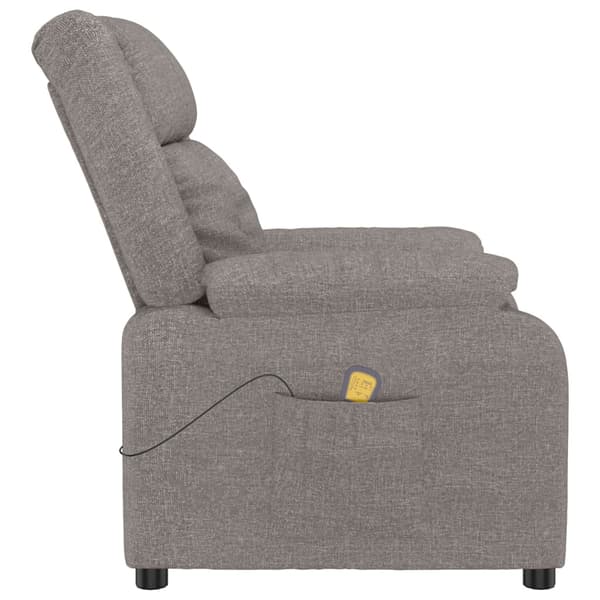 Massagefåtölj taupe tyg