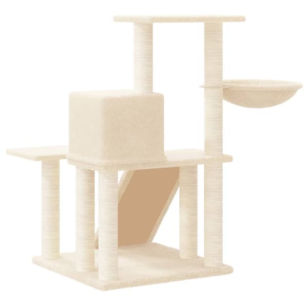 Katträd med klöspelare sisal gräddvit 82 cm