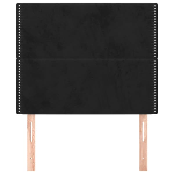 Sänggavel svart 100x5x118/128 cm sammet