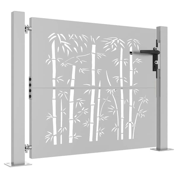 Trädgårdsgrind 100x100 cm cortenstål bambudesign