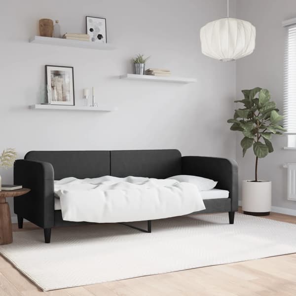 Dagbädd svart 90x190 cm tyg