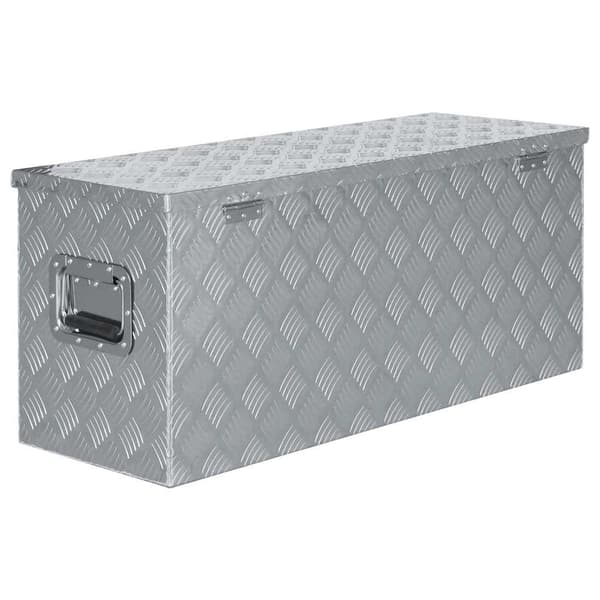 Förvaringslåda aluminium 90,5x35x40 cm silver