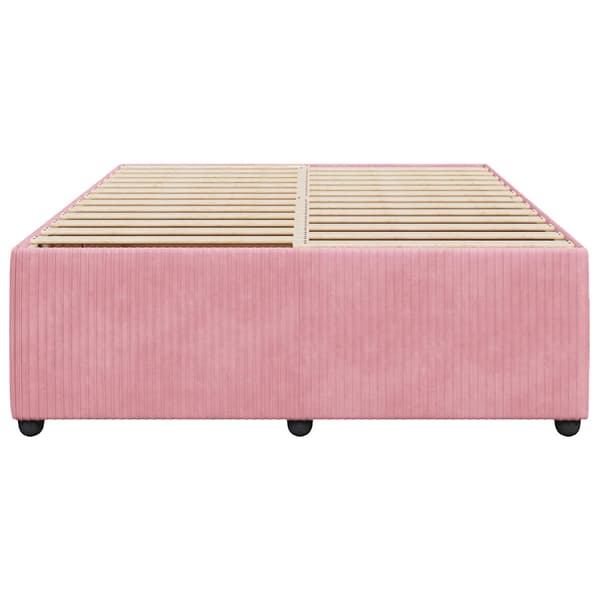 Sängram rosa 140x190 cm sammet