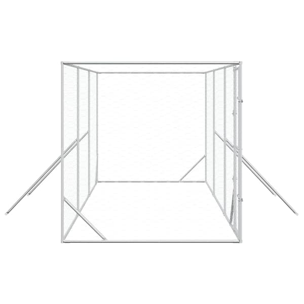 Hundgård för utomhusbruk silver 6x2x2 m galvaniserat stål