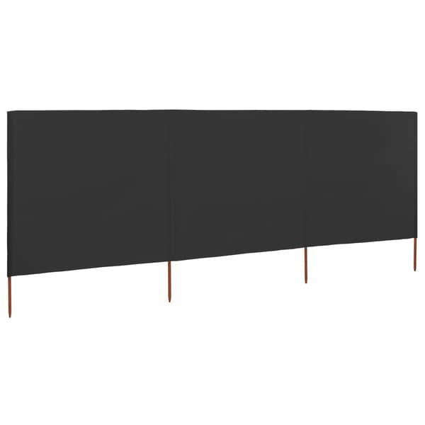 Vindskydd 3 paneler tyg 400x80 cm antracit