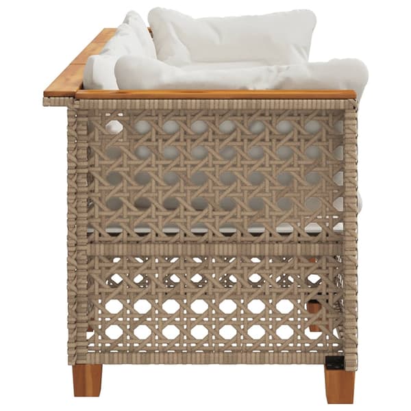 Trädgårdssoffa 3-sits med dynor konstrotting beige