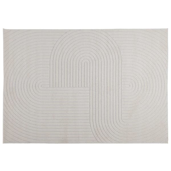 Områdesmattor Rektangulär PALMERAS Kräm 280 x 200 cm Polyester