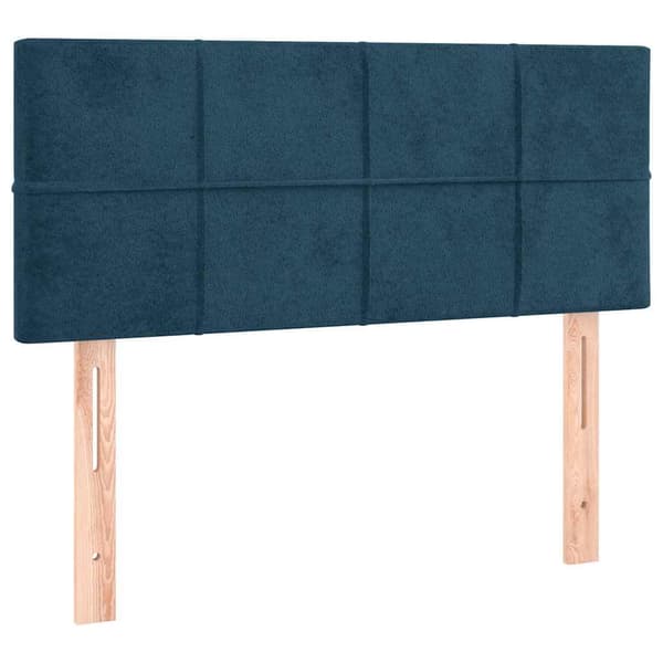 Ramsäng med madrass mörkblå 100x200 cm sammet