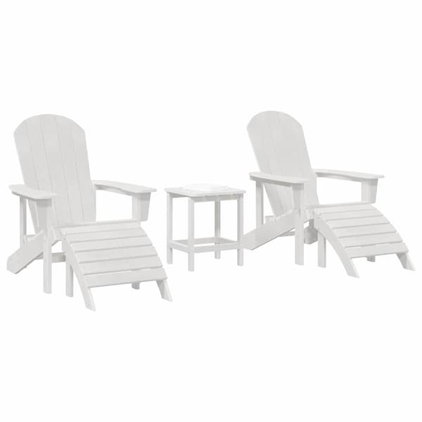Trädgård Stol 3 pcs Vit polyeten