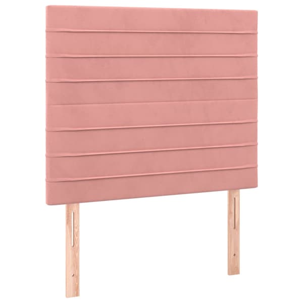 Sänggavel rosa 100x5x118/128 cm sammet