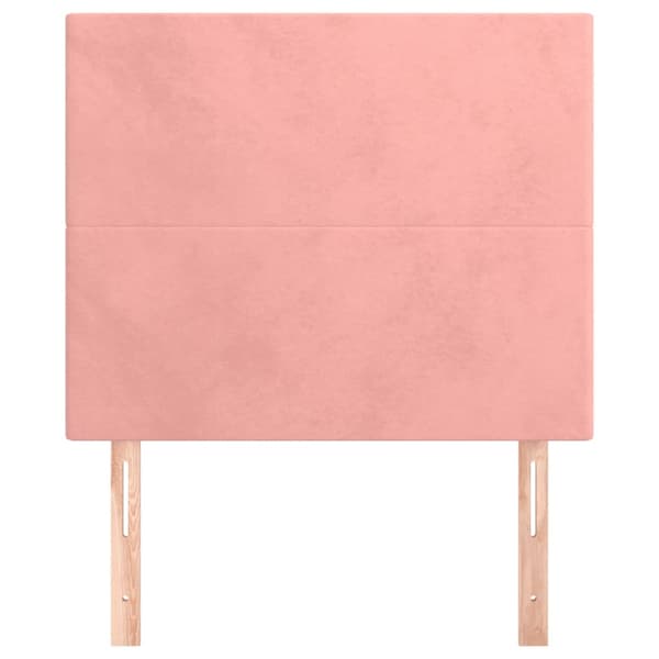 Sänggavel rosa 90x5x118/128 cm sammet