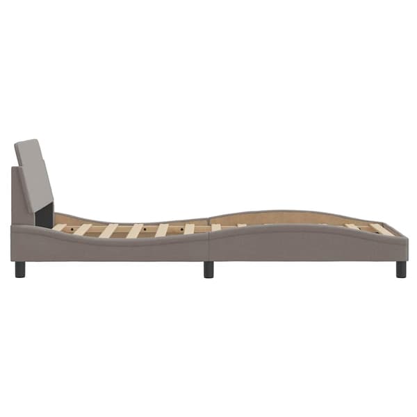 Bed Frame with Headboard "Dover" Taupe 80x200 cm Fabric