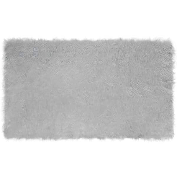 Fuskfäll matta TAFALLA Grå 100 x 200 cm Polyester