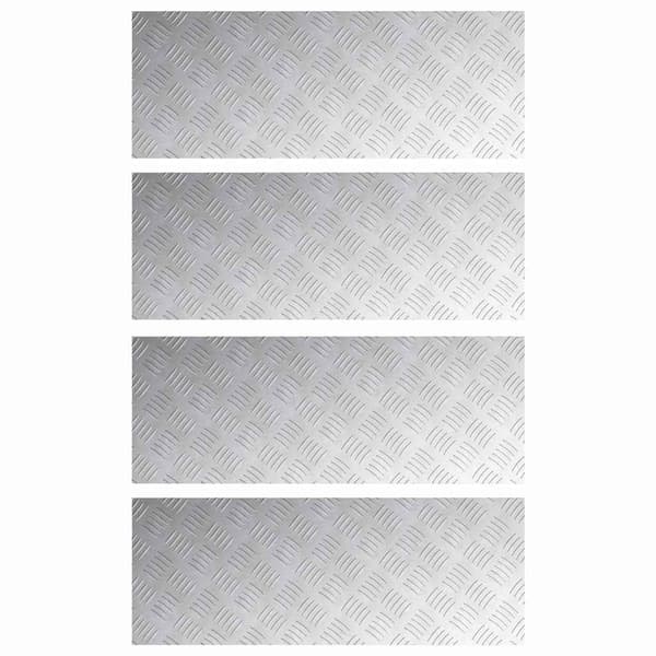 Trappsteg Rektangulär 4 pcs Silver 80 x 30 cm Aluminium