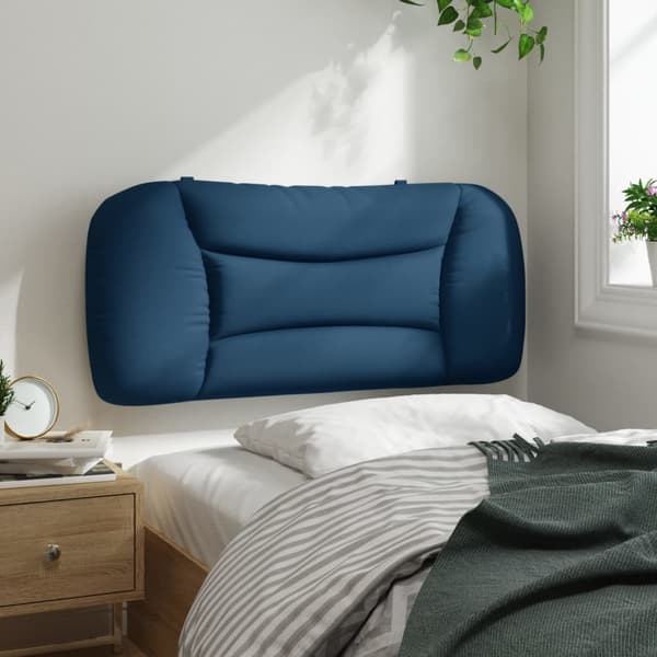 Headboard Cushion "Hvar" Blue 90 cm Fabric