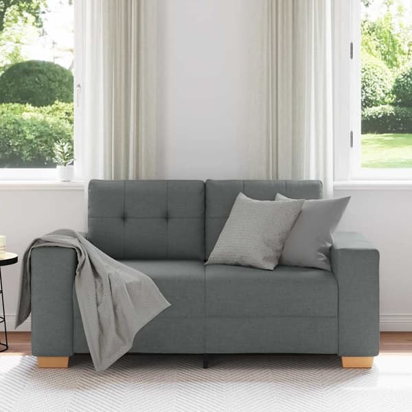 Loveseat soffa mörkgrå 160x77x82 cm tyg