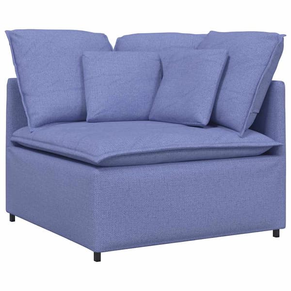 Hörnmodul för soffa med kuddar Jeans blå 100 cm