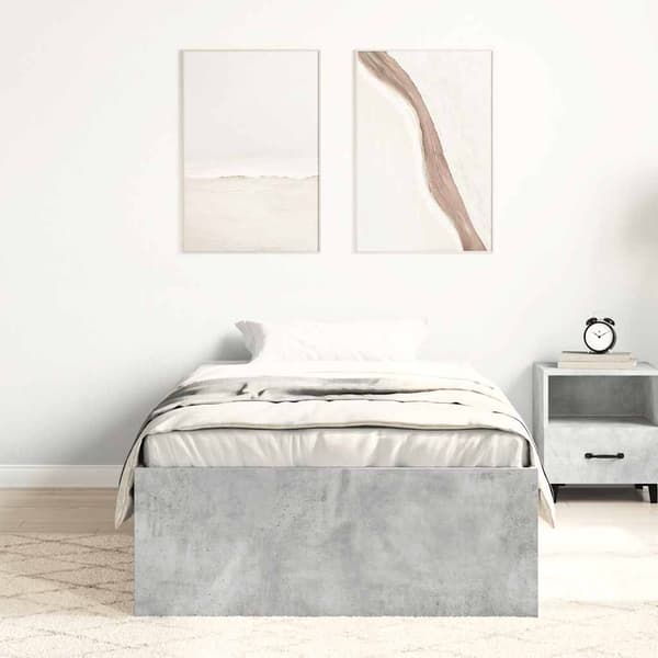 Sängram betonggrå 75x190 cm