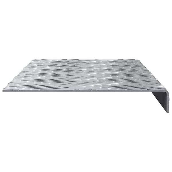 Trappsteg Rektangulär 10 pcs Silver 60 x 18 x 2,5 cm Aluminium